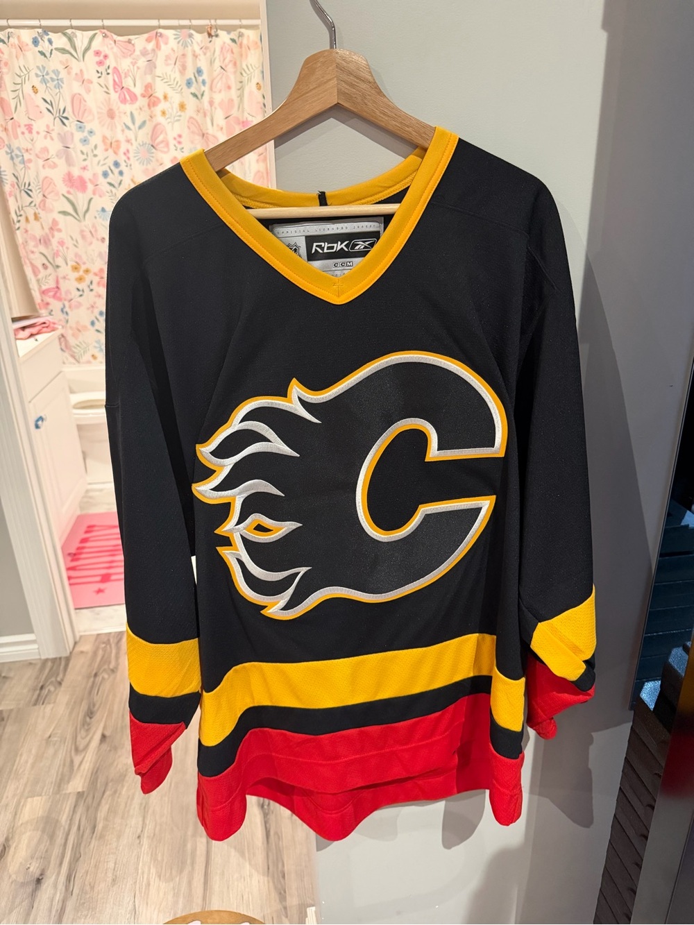 NHL Black & Yellow Calgary-Style Hockey Jersey